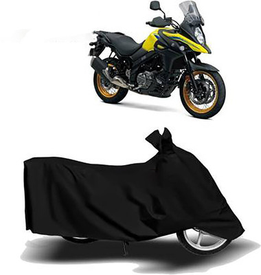 Mdstar Waterproof Two Wheeler Cover for Suzuki(V Strom 650, Black)