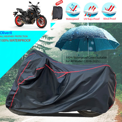 OliverX Waterproof Two Wheeler Cover for Yamaha(MT 07, Black)