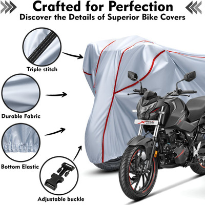AutoGalaxy Waterproof Two Wheeler Cover for Hero(Xtreme 160 R, Silver, Red)