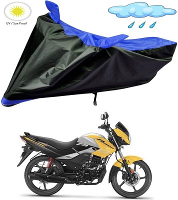 AUTOGARH Two Wheeler Cover for Hero(Passion Pro i3S, Black, Blue)