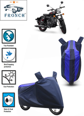 FRONCH Waterproof Two Wheeler Cover for Royal Enfield(Classic 350, Blue)