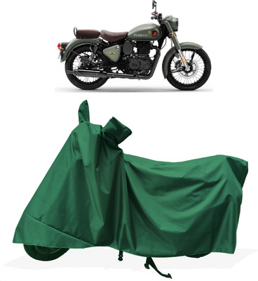 Tricway Two Wheeler Cover for Royal Enfield(Classic 350 Signals, Green)