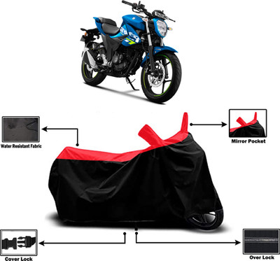 Amexride Two Wheeler Cover for Suzuki(Gixxer, Red)