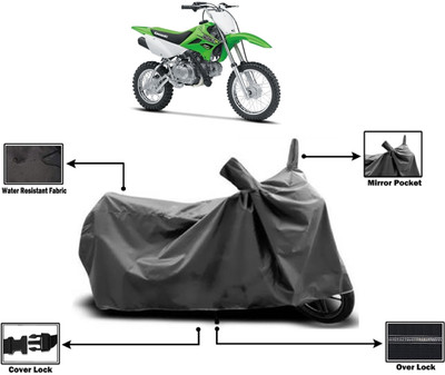 Amexride Two Wheeler Cover for Kawasaki(KLX 110, Grey)