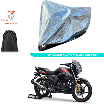 CODOKI Waterproof Two Wheeler Cover for TVS(Apache RTR 180, Silver)