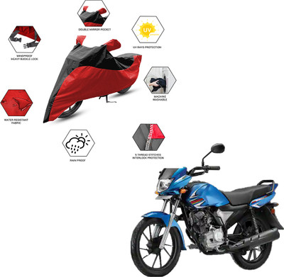 FurniGully Two Wheeler Cover for Yamaha(Saluto RX BS6, Black, Red)