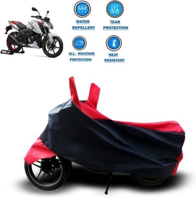 MWBB Two Wheeler Cover for TVS(Apache RTR 160 4V, Grey, Red)