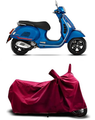 Coxtor Waterproof Two Wheeler Cover for Vespa(GTS Super 300 BS6, Maroon)