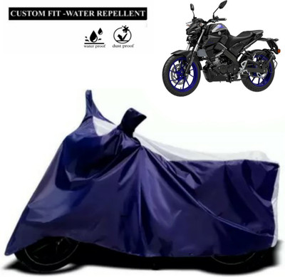 DeepShakshi AUTOMOTIVE Waterproof Two Wheeler Cover for Yamaha(MT 15, Blue, White)