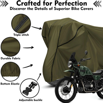 Shiv Kanha Waterproof Two Wheeler Cover for Royal Enfield(Himalayan, Green, Black)