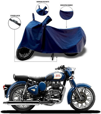 DeepShakshi AUTOMOTIVE Waterproof Two Wheeler Cover for Royal Enfield(Bullet 350, Blue)
