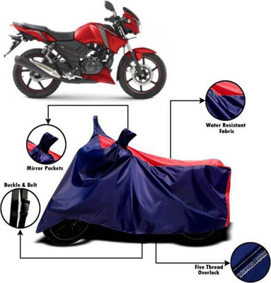 SK AUTO Waterproof Two Wheeler Cover for TVS(Apache RTR 160, Red, Blue)