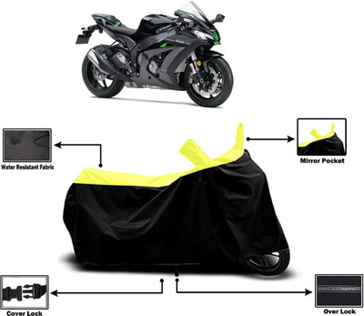 Amexride Two Wheeler Cover for Kawasaki(Ninja ZX-10R SE BS6, Yellow)
