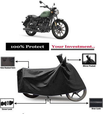AASHTIK MART Two Wheeler Cover for Royal Enfield(Meteor 350, Black)