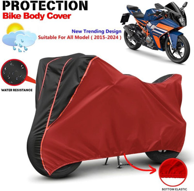 CABRY Waterproof Two Wheeler Cover for KTM(RC 390, Red, Black)