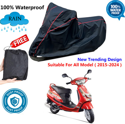 AutoGalaxy Waterproof Two Wheeler Cover for Mahindra(Duro DZ, Black, Red)