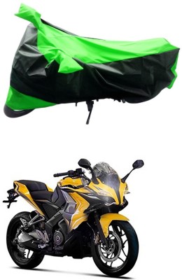 MMSSTAR Waterproof Two Wheeler Cover for Bajaj(Pulsar SS400, Green, Black)