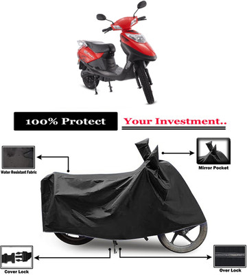 Amexride Two Wheeler Cover for Hero Electric(Electric Flash, Black)