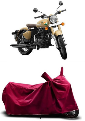 Coxtor Waterproof Two Wheeler Cover for Royal Enfield(Classic 350 Signals, Maroon)