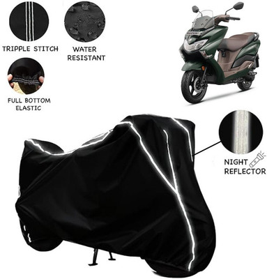 Delphinium Waterproof Two Wheeler Cover for Suzuki(Burgman Street, Black)