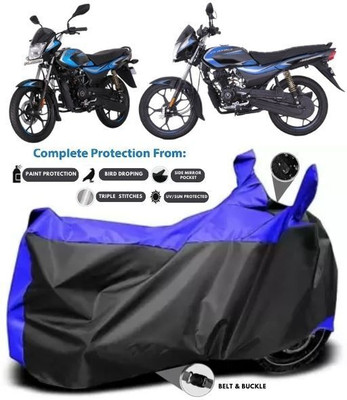 MADAFIYA Two Wheeler Cover for Bajaj(Platina, Black, Blue)