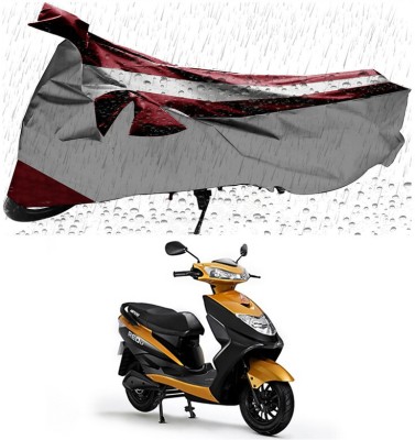 Genipap Two Wheeler Cover for Ampere(REO BS6, Maroon, Silver)