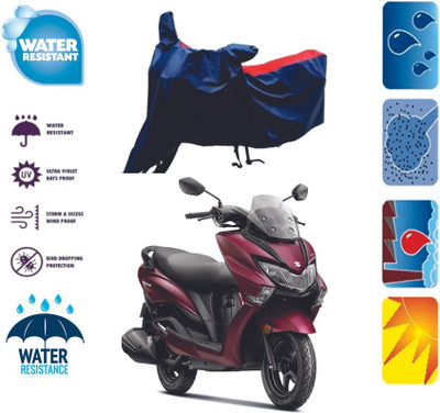 Mdstar Waterproof Two Wheeler Cover for Suzuki(Burgman Electric, Red, Blue)
