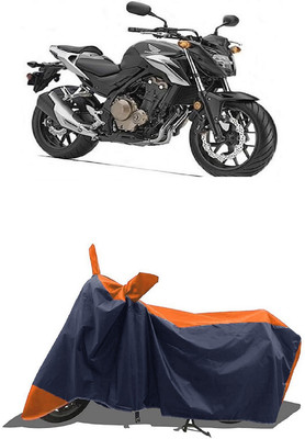 SUGASHRI Waterproof Two Wheeler Cover for Honda(CB 500, Orange, Blue)