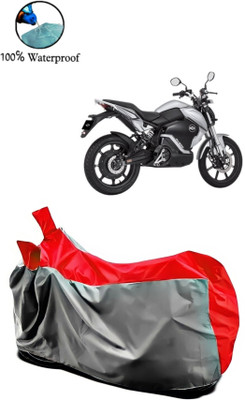 rakku Two Wheeler Cover for Revolt(RV Cafe Racer, Grey, Red)