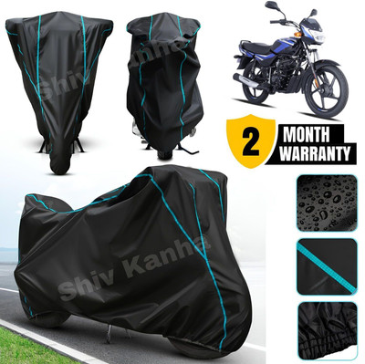 AutoGalaxy Waterproof Two Wheeler Cover for Bajaj(Platina, Black, Blue)