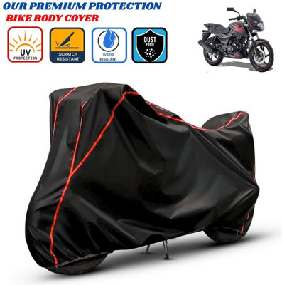 Delphinium Waterproof Two Wheeler Cover for Bajaj(Pulsar 150, Black, Red)