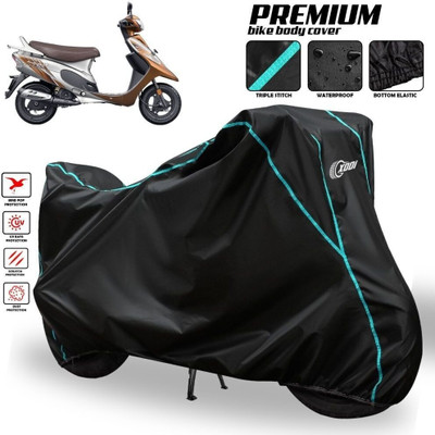 AutoGalaxy Waterproof Two Wheeler Cover for TVS(Scooty Pep Plus, Black, Blue, Multicolor)