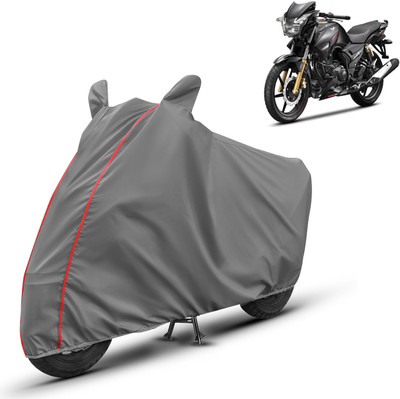AUTOMOZEXO Waterproof Two Wheeler Cover for TVS(Apache RTR 200 4V, Grey)