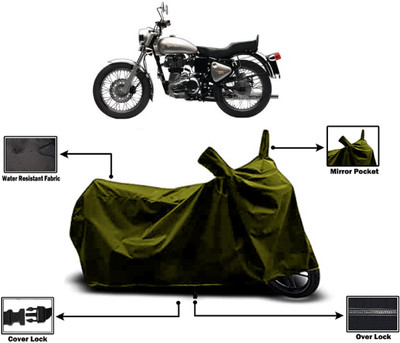 Amexride Two Wheeler Cover for Royal Enfield(Bullet Electra Twinspark, Green)
