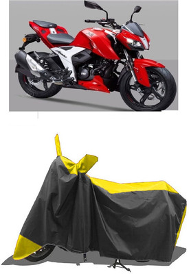 SUGASHRI Waterproof Two Wheeler Cover for TVS(Apache RTR 310, Yellow, Black)