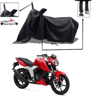 KEDIT Two Wheeler Cover for TVS(Apache RTR 200 4V, Black)