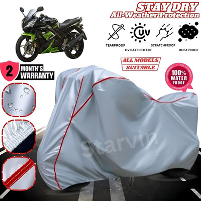 Starvin Waterproof Two Wheeler Cover for Yamaha(R15, Silver, Red)