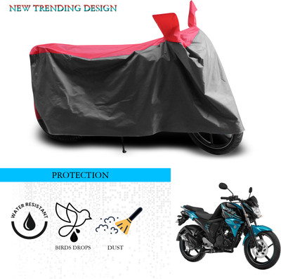 GOSHIV-car and bike accessories Waterproof Two Wheeler Cover for Yamaha(FZ S FI (V 2.0), Grey, Red)