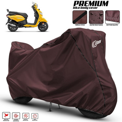 AutoGalaxy Waterproof Two Wheeler Cover for Hero(Pleasure Plus, Maroon, Black)