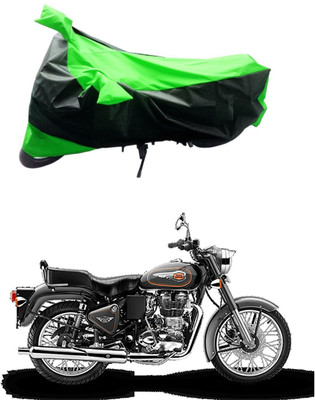 Mdstar Waterproof Two Wheeler Cover for Royal Enfield(500, Green, Black)