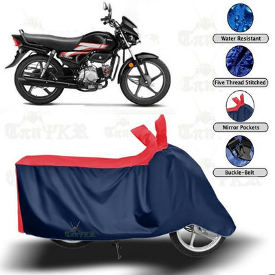 RAAMKM Two Wheeler Cover for Hero(HF Deluxe, Red, Black)