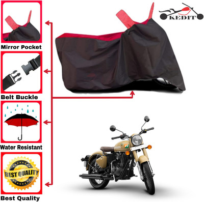 AASHTIK MART Two Wheeler Cover for Royal Enfield(Classic 350, Red, Black)