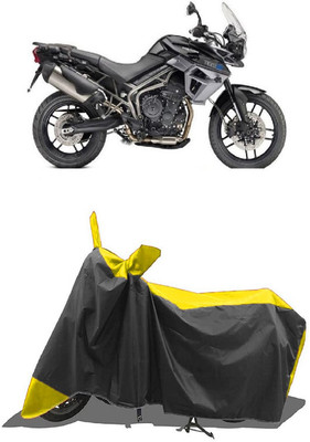 SUGASHRI Waterproof Two Wheeler Cover for Triumph(Tiger 800 XR, Yellow, Black)