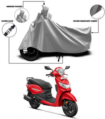 ANTHUB Waterproof Two Wheeler Cover for Hero(Pleasure+ 110, Silver)