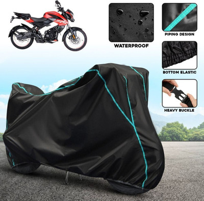 xodi Waterproof Two Wheeler Cover for Bajaj(Pulsar 200NS FI BS6, Black, Blue)