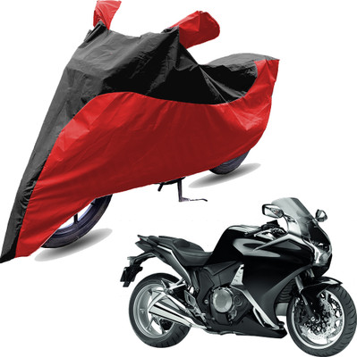 RiderShine Two Wheeler Cover for Honda(VFR 1200F, Red, Black)