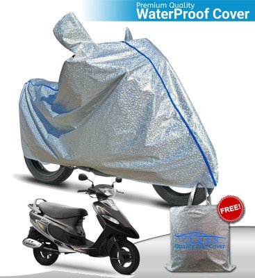 TEASN Waterproof Two Wheeler Cover for TVS(Scooty Pep Plus, Silver)