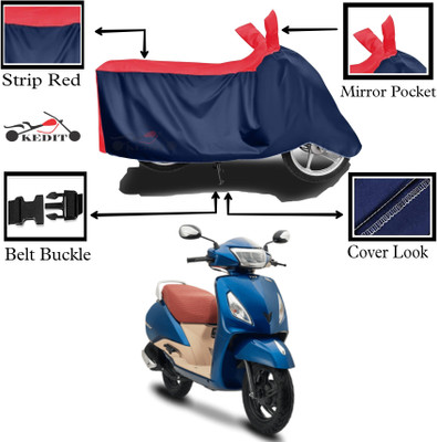 KEDIT Two Wheeler Cover for TVS(Jupiter Grande, Red, Blue)