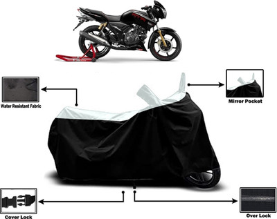 Amexride Two Wheeler Cover for TVS(Apache RTR 180, White)