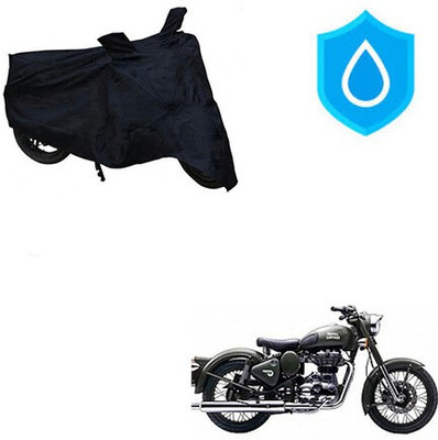 DeepShakshi AUTOMOTIVE Waterproof Two Wheeler Cover for Royal Enfield(Battle Green, Black)